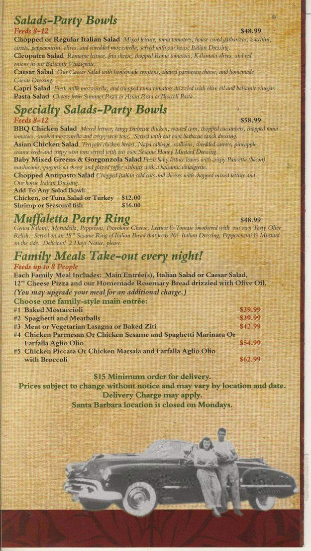 Maria's Italian Kitchen - Northridge, CA menu_pic