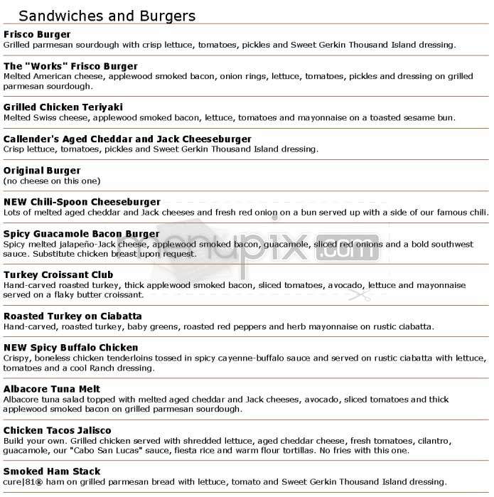 Marie Callender's - Toluca Lake, CA menu_pic