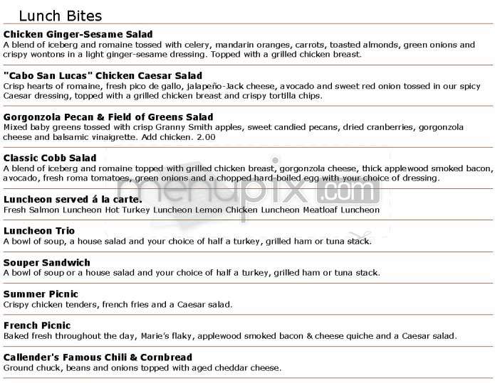 Marie Callender's - Toluca Lake, CA menu_pic