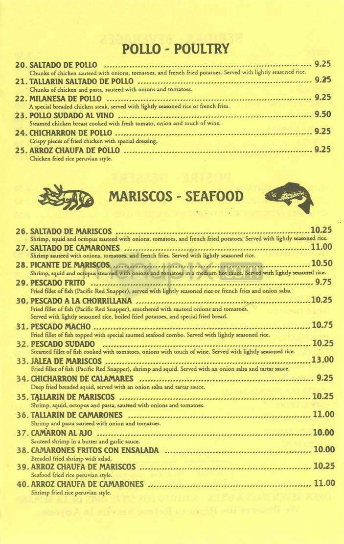 Mario's - Los Angeles, CA menu_pic