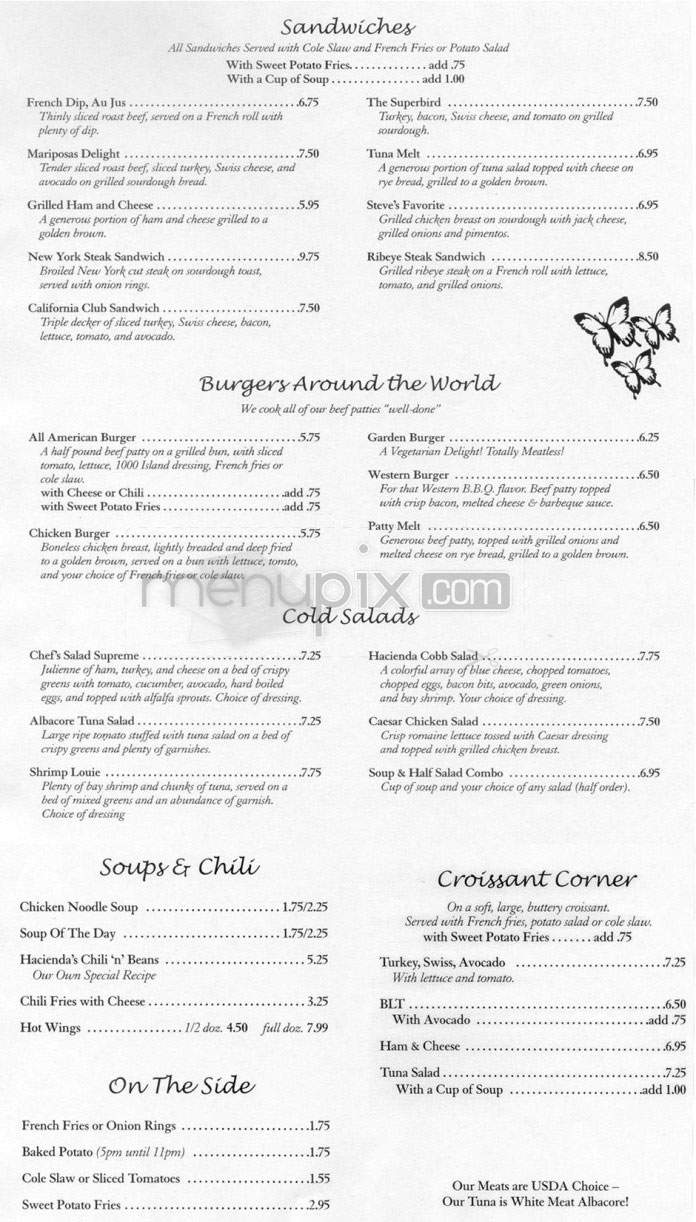 Mariposas (Hacienda Hotel) - El Segundo, CA menu_pic