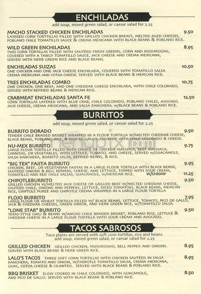 Marix Tex Mex Cafe Playa - West Hollywood, CA menu_pic