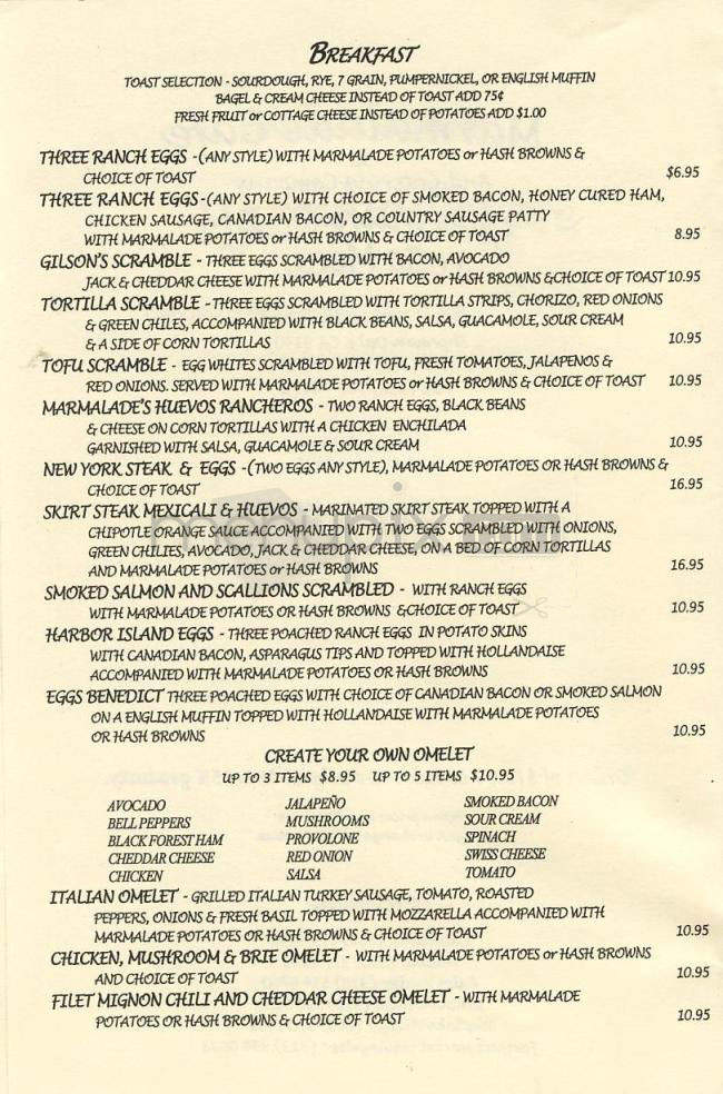 Marmalade Cafe - Sherman Oaks, CA menu_pic