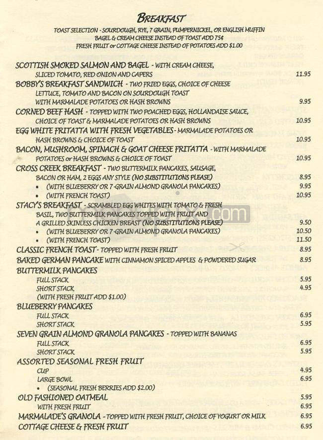 Marmalade Cafe - Sherman Oaks, CA menu_pic