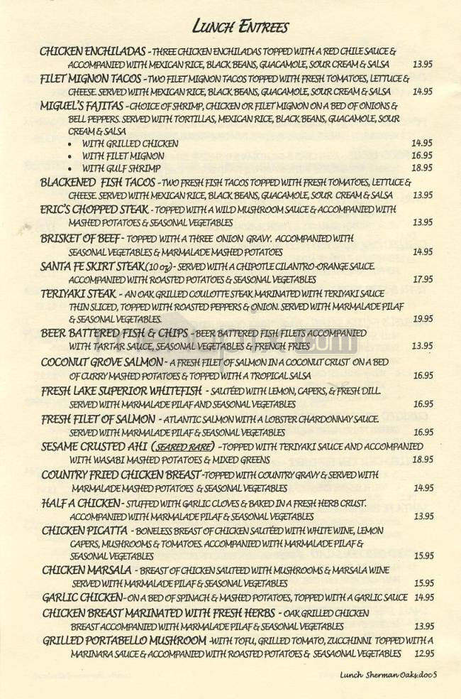 Marmalade Cafe - Sherman Oaks, CA menu_pic