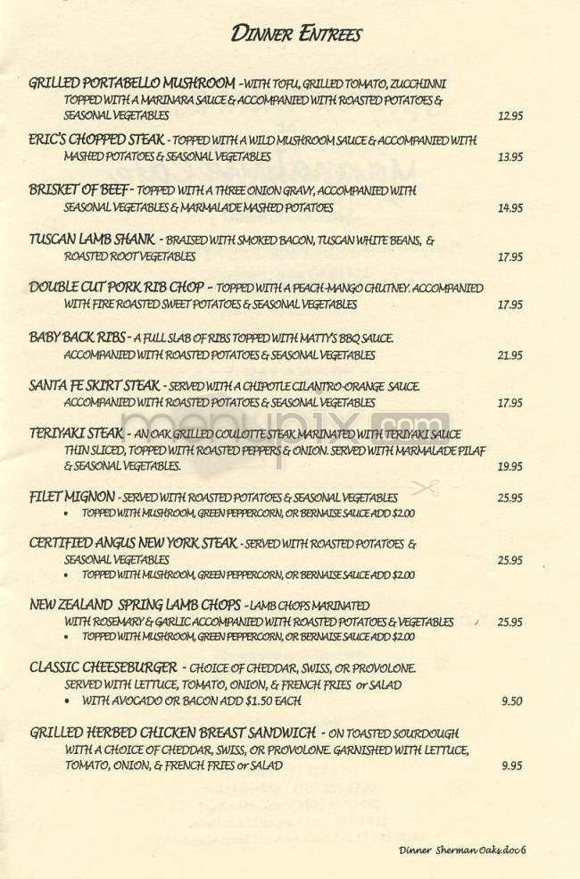 Marmalade Cafe - Sherman Oaks, CA menu_pic