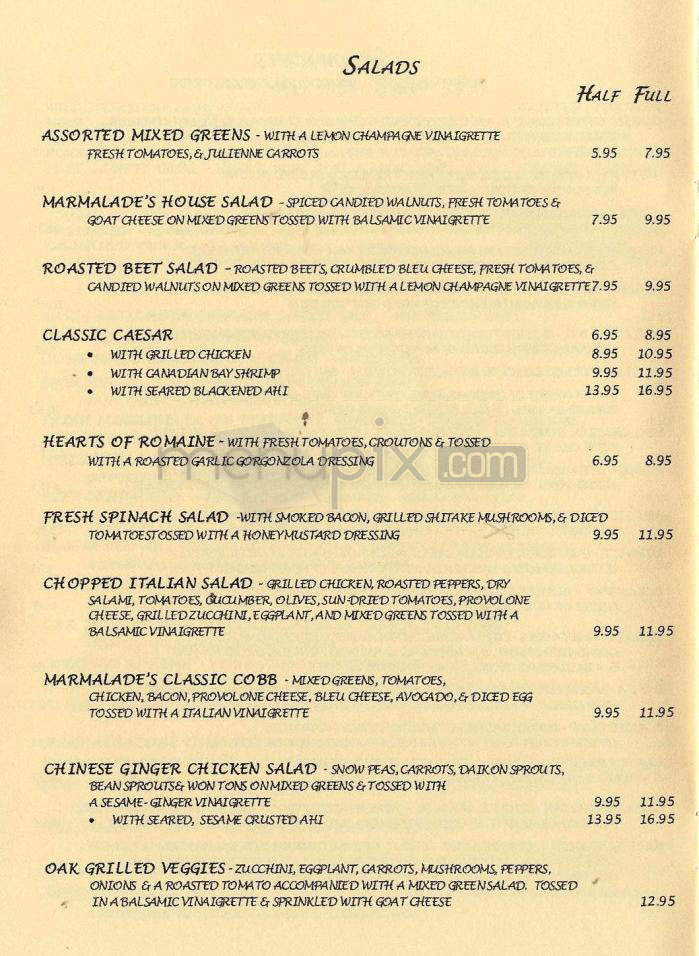 Marmalade Cafe - Malibu, CA menu_pic