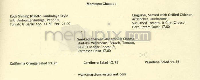 Marston's Restaurant - Pasadena, CA menu_pic
