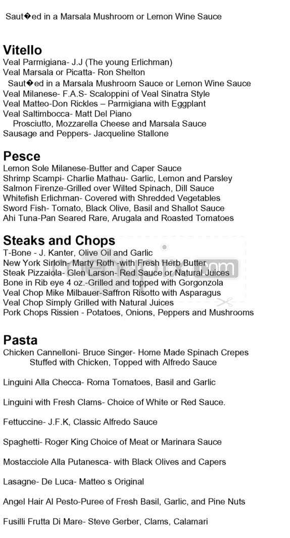 Matteo's - Los Angeles, CA menu_pic
