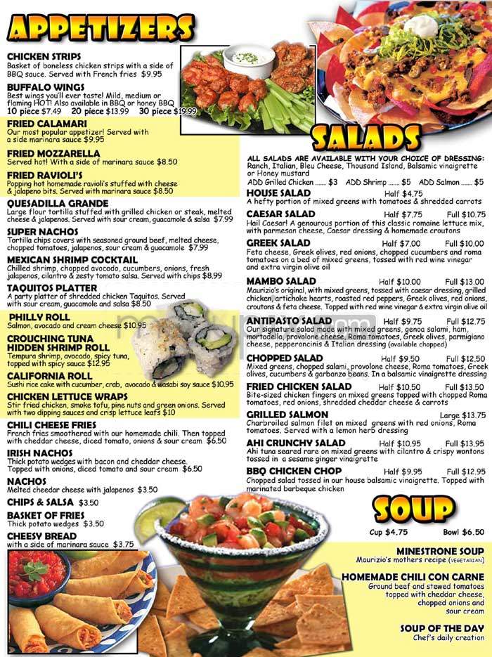 Maurizio's - Glendale, CA menu_pic