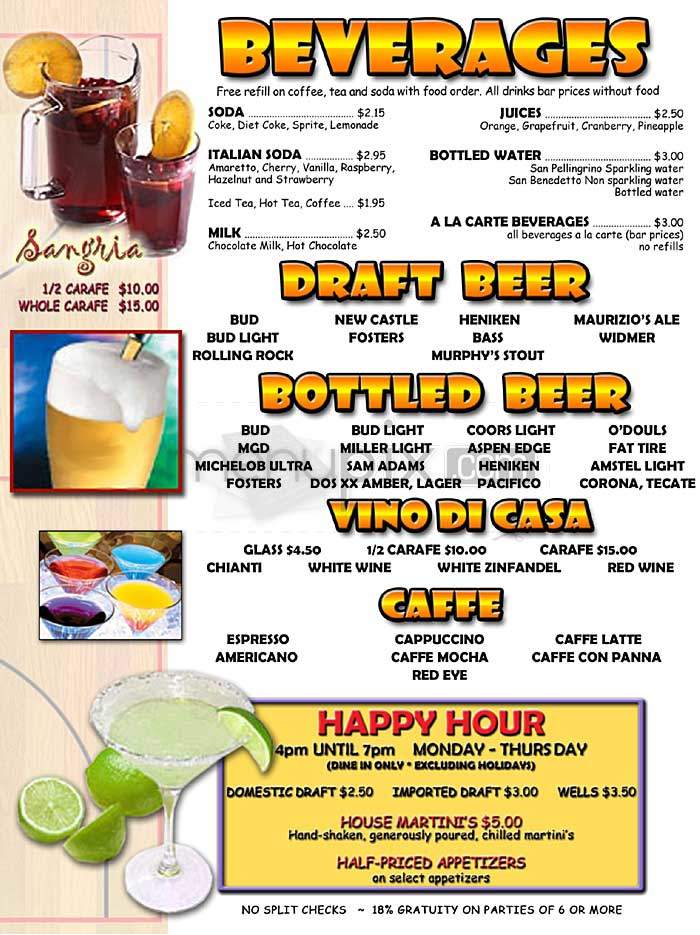 Maurizio's - Glendale, CA menu_pic