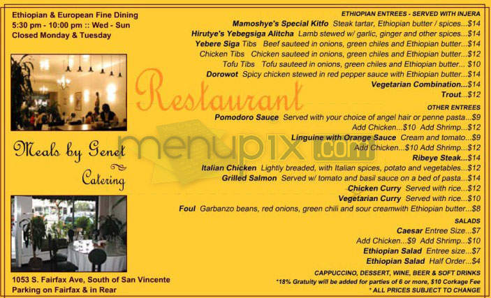 Meals By Genet - Los Angeles, CA menu_pic