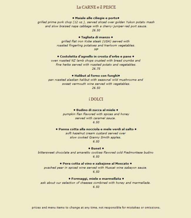 Melograno - Los Angeles, CA menu_pic