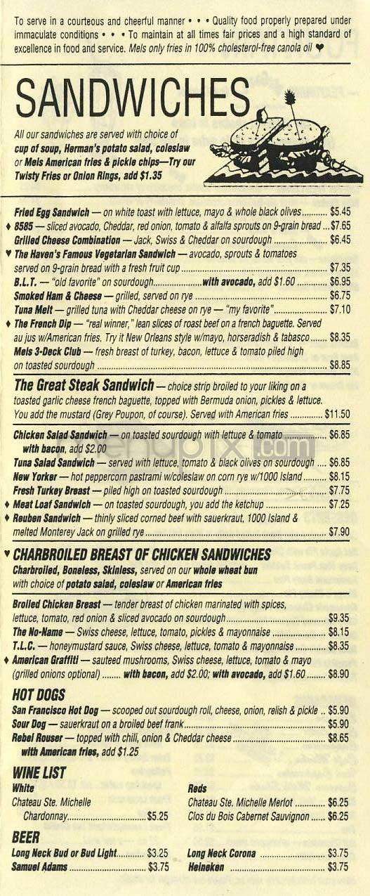 Mel's Drive-In - West Hollywood, CA menu_pic