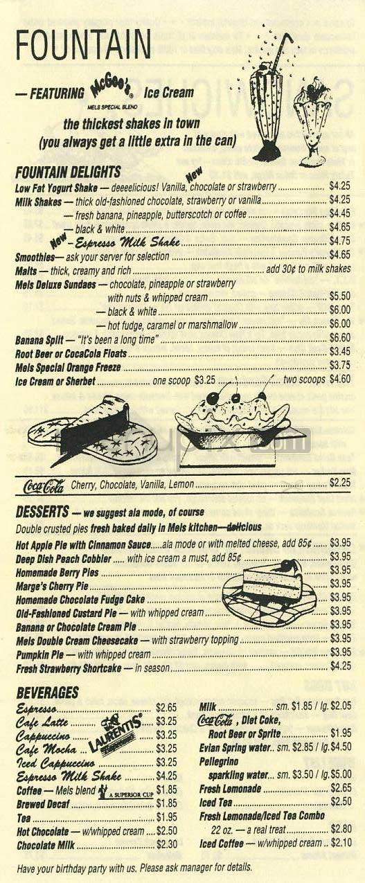 Mel's Drive-In - West Hollywood, CA menu_pic