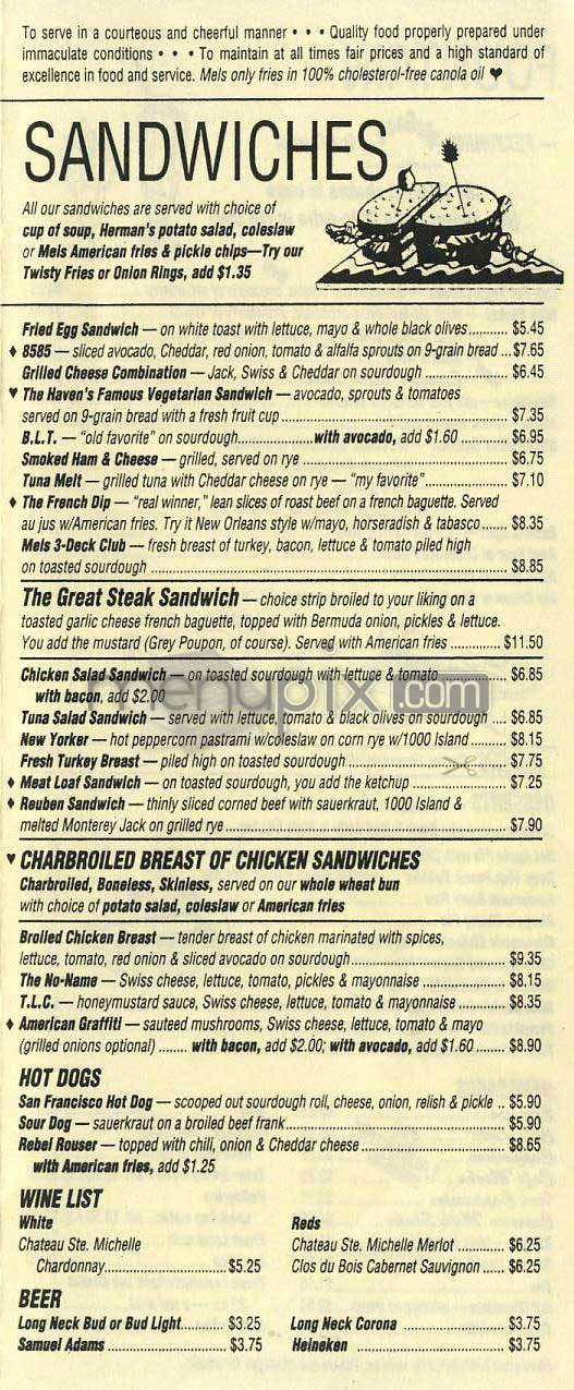 Mel's Drive-In - Sherman Oaks, CA menu_pic