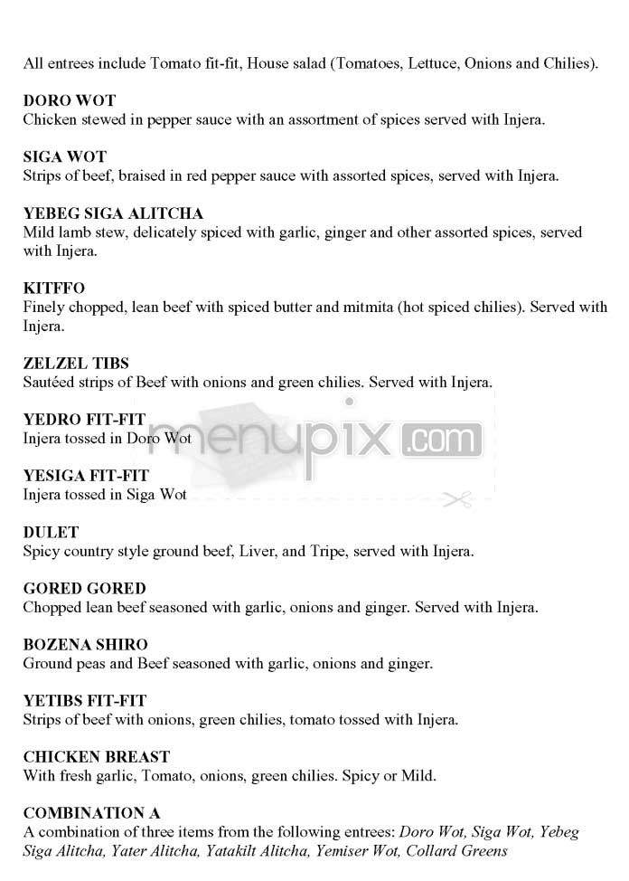Messob - Los Angeles, CA menu_pic