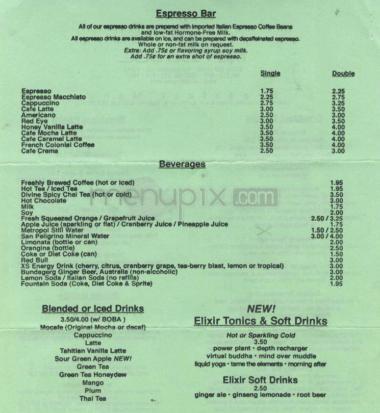 Cafe Metropol - Los Angeles, CA menu_pic