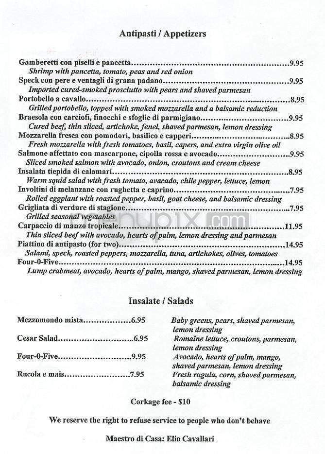 Mezzomondo Caffe Trattoria - Studio City, CA menu_pic