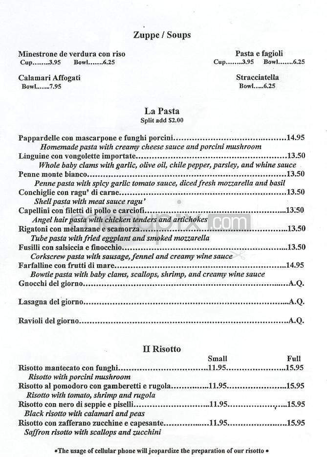 Mezzomondo Caffe Trattoria - Studio City, CA menu_pic
