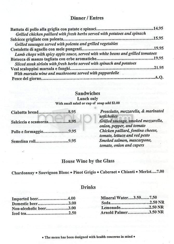 Mezzomondo Caffe Trattoria - Studio City, CA menu_pic