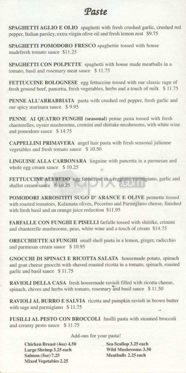 Mi Piace Italian Kitchen - Pasadena, CA menu_pic
