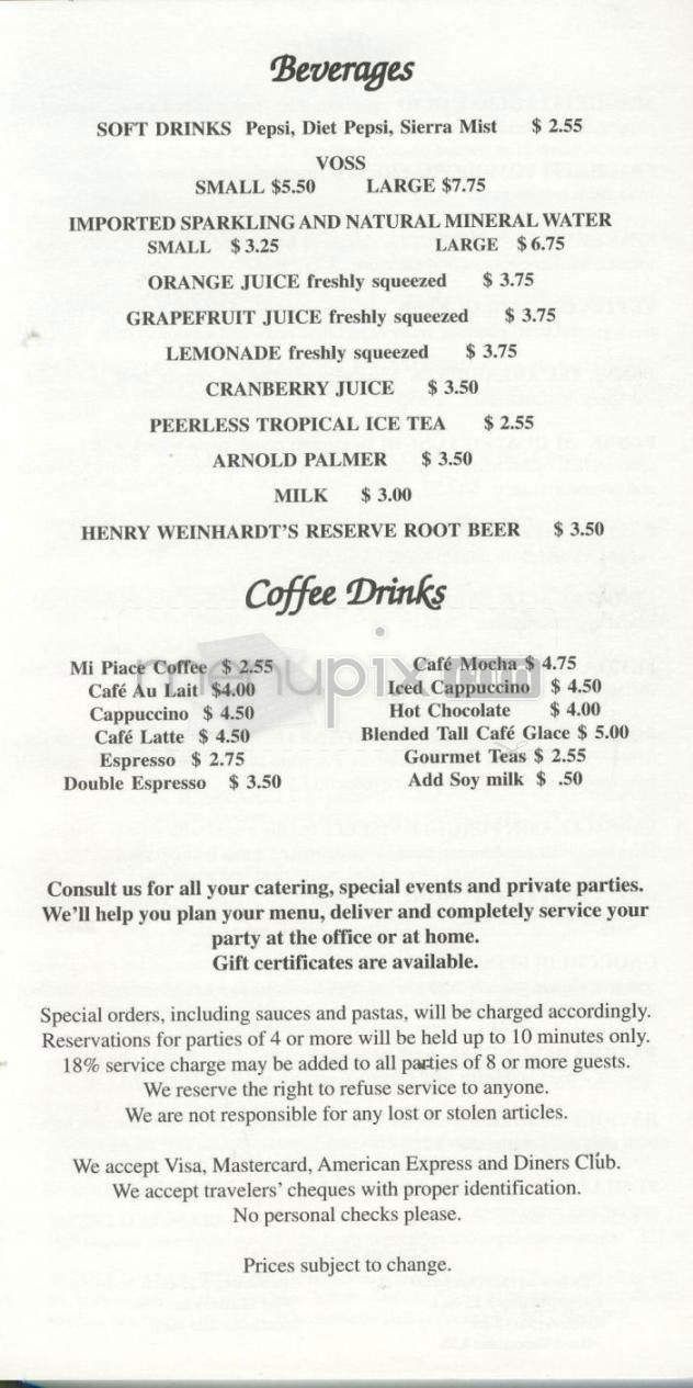 Mi Piace Italian Kitchen - Pasadena, CA menu_pic