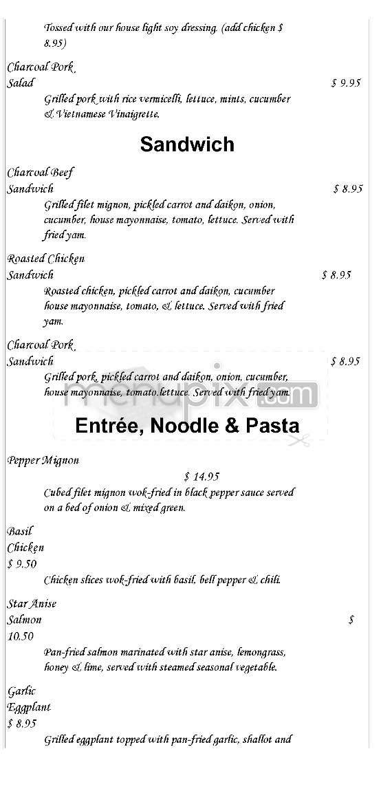 Michella Bistro - Los Angeles, CA menu_pic