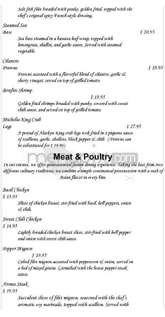 Michella Bistro - Los Angeles, CA menu_pic