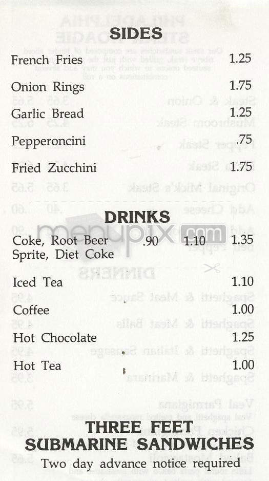 Mick's Sub Shop - Tarzana, CA menu_pic