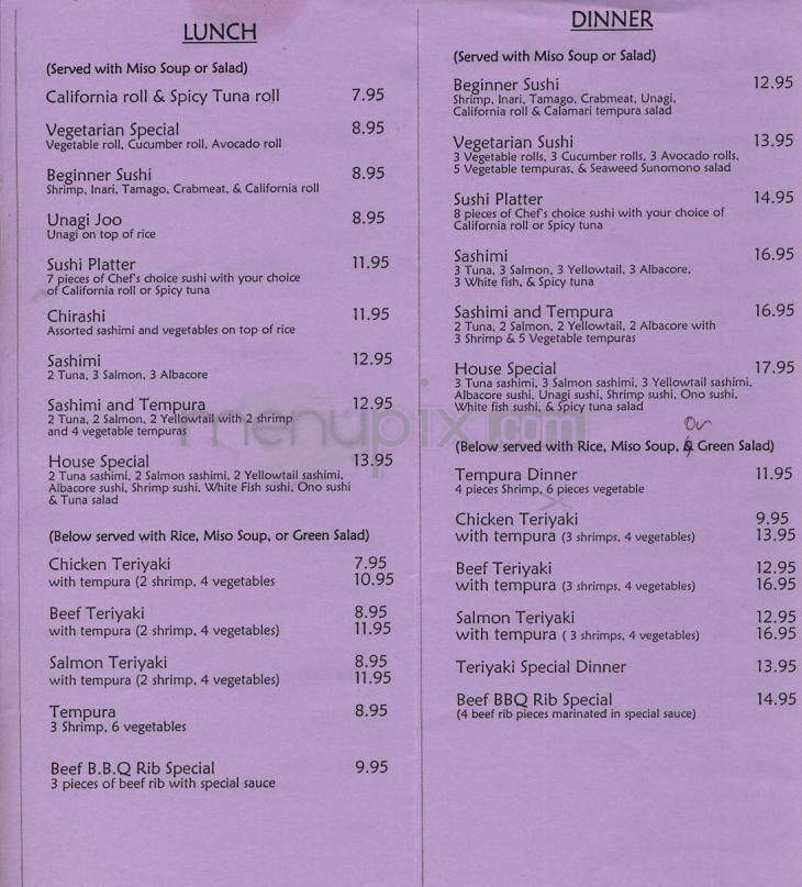 Midori Sushi - Sherman Oaks, CA menu_pic