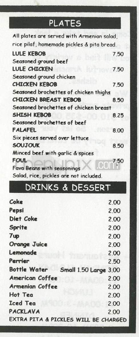 Mihran's - Tarzana, CA menu_pic