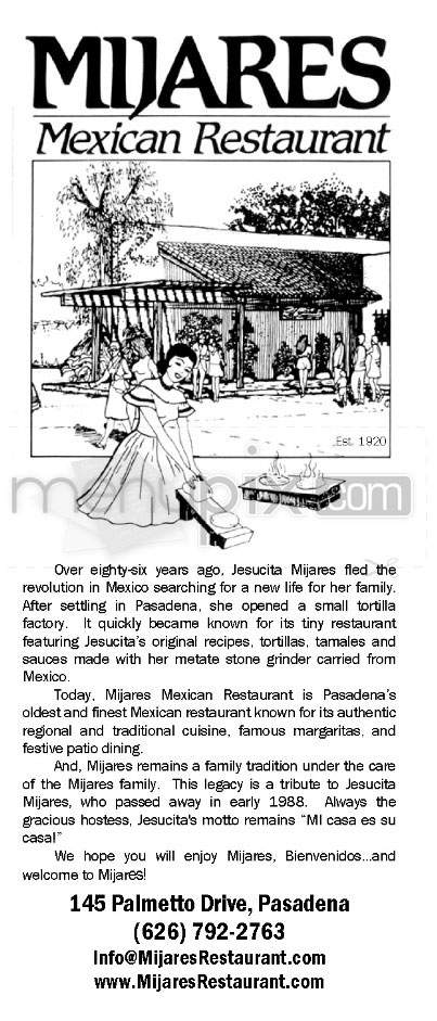 Mijares Mexican Restaurant - Pasadena, CA menu_pic