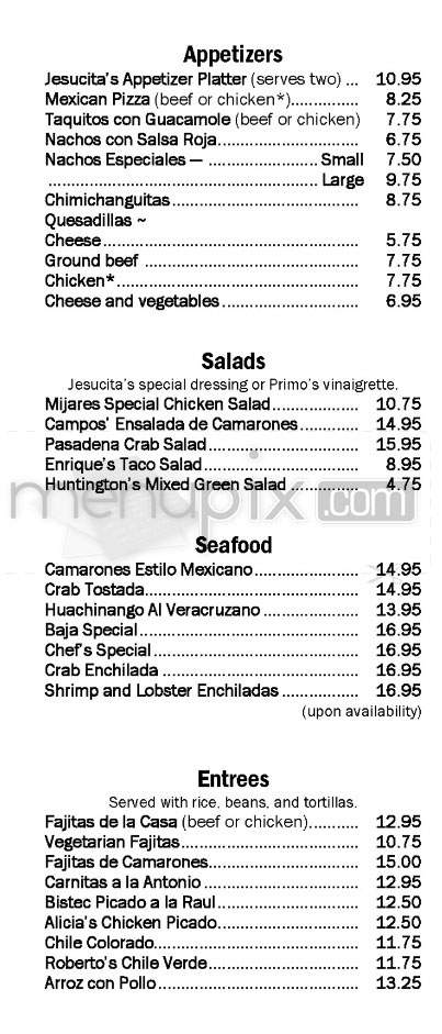 Mijares Mexican Restaurant - Pasadena, CA menu_pic