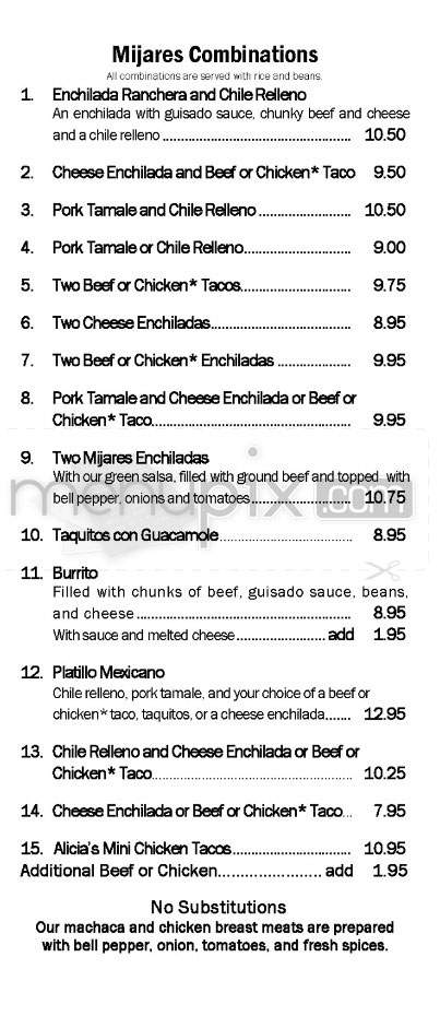 Mijares Mexican Restaurant - Pasadena, CA menu_pic
