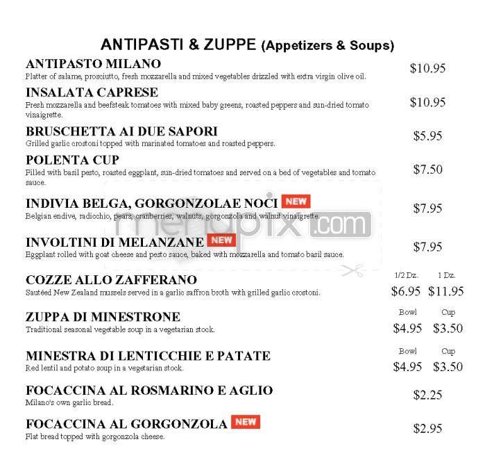 Milano's - Glendale, CA menu_pic