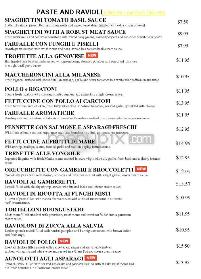 Milano's - Glendale, CA menu_pic
