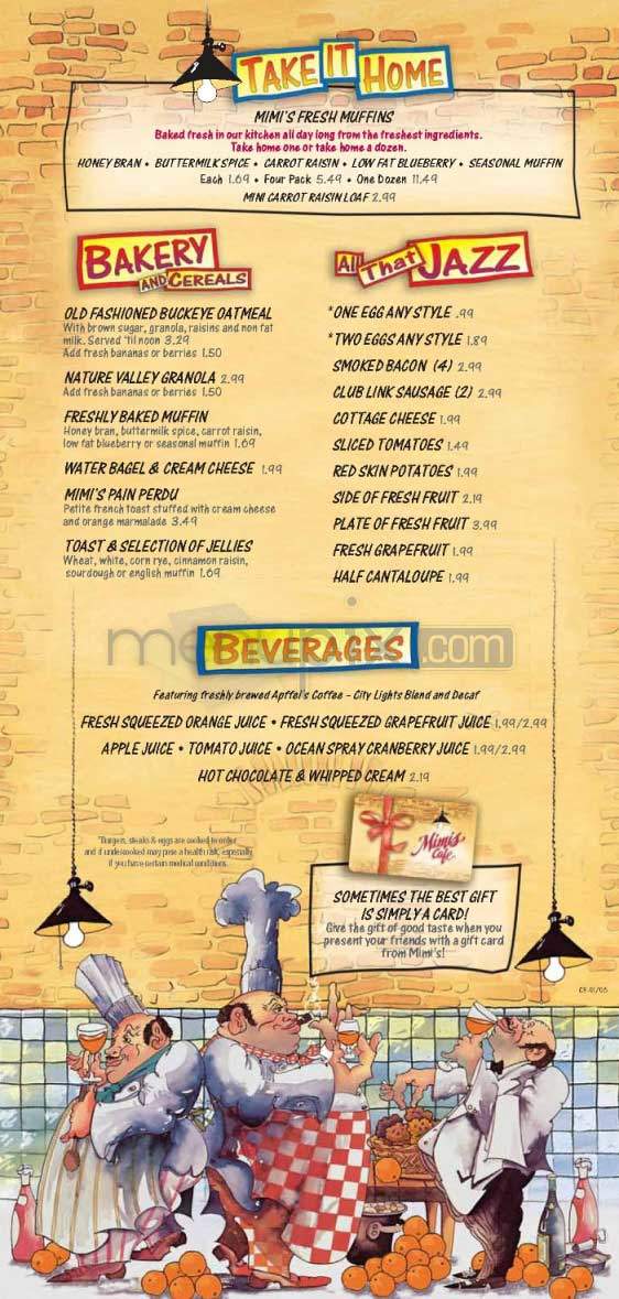 Mimi's Bistro & Bakery - Chatsworth, CA menu_pic