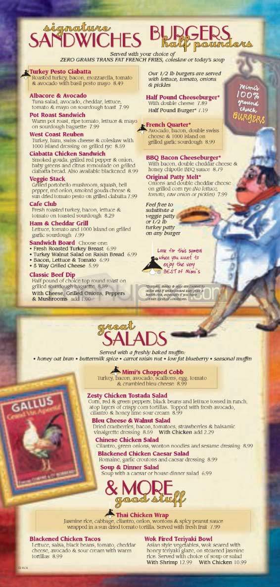Mimi's Bistro & Bakery - Chatsworth, CA menu_pic