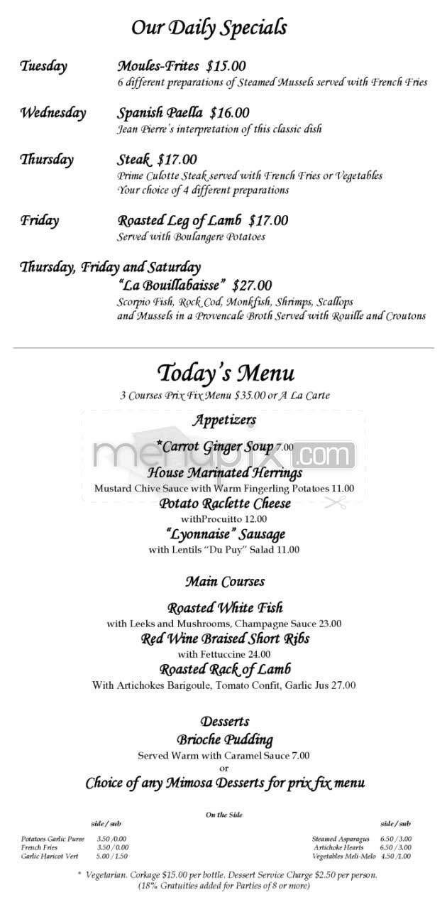 Mimosa - Los Angeles, CA menu_pic