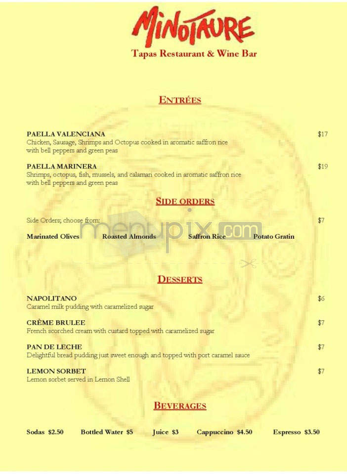 Minotaure Tapas Restaurant & Wine Bar - Playa Del Rey, CA menu_pic