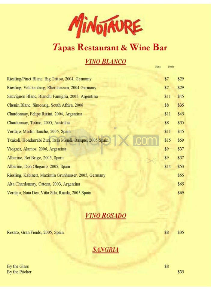 Minotaure Tapas Restaurant & Wine Bar - Playa Del Rey, CA menu_pic