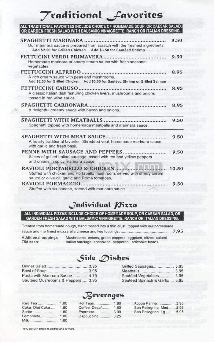 Mio Babbo's - Los Angeles, CA menu_pic