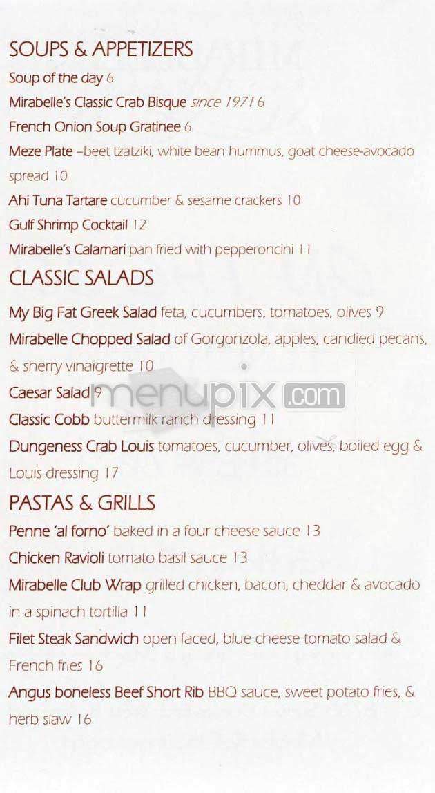 Mirabelle - West Hollywood, CA menu_pic
