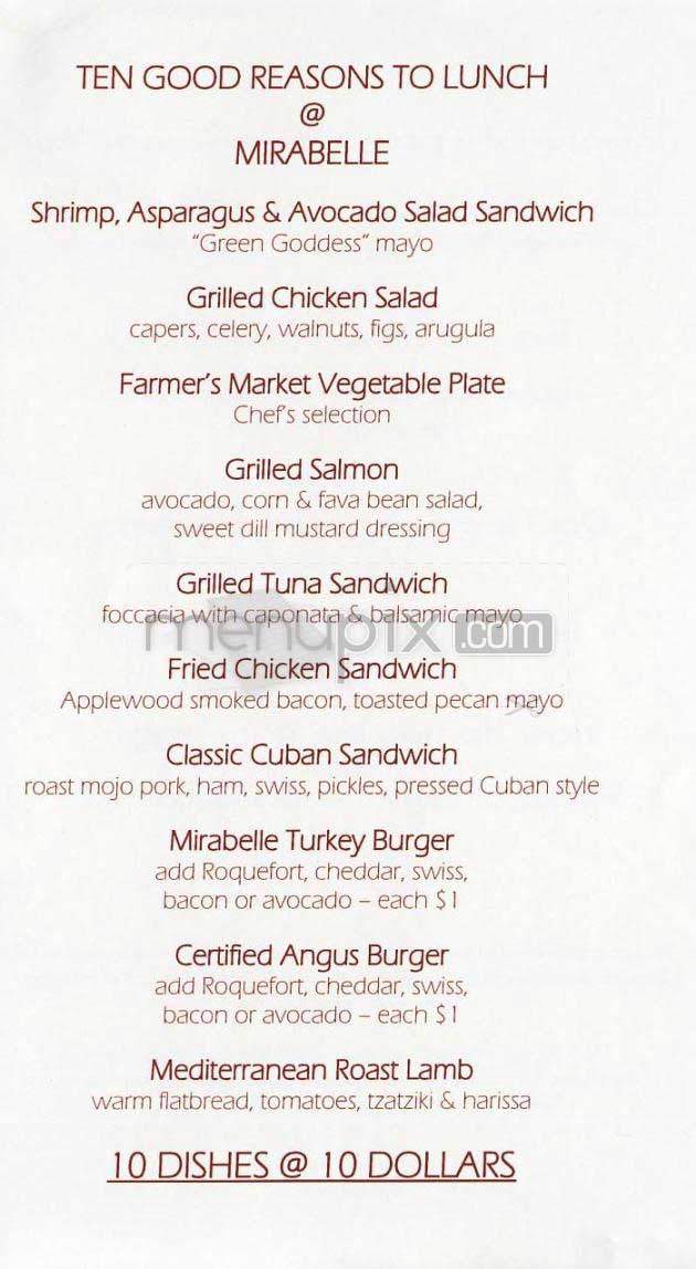 Mirabelle - West Hollywood, CA menu_pic