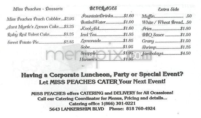 Miss Peaches - North Hollywood, CA menu_pic