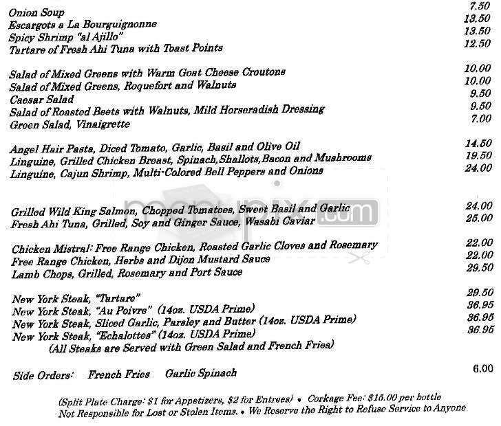 Mistral - Sherman Oaks, CA menu_pic