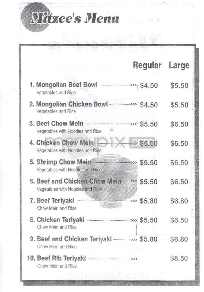 Mitzee Cafe - Glendale, CA menu_pic