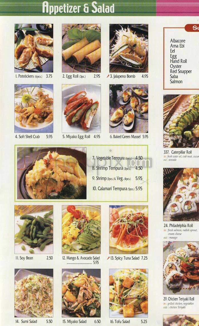 Miyako - Los Angeles, CA menu_pic