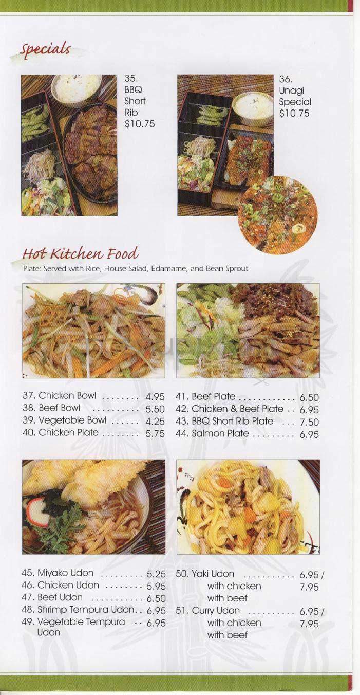 Miyako - Santa Monica, CA menu_pic